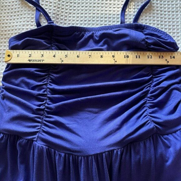 AVA & VIV Ruche Bodice Jumpsuit  XXL Purple Wide Leg Spaghetti Removable Straps - Picture 13 of 16